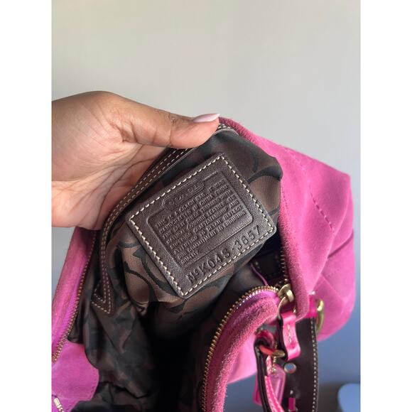 Vintage 2004 Coach Pink Suede Shoulder Bag - Picture 9 of 9
